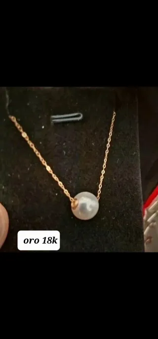 Collar Oro 18k con Perla Auténtica