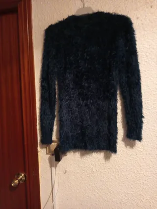 Jersey peludo verde azulado talla S