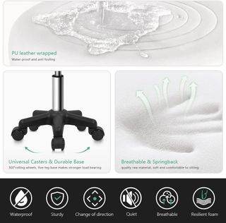 Taburete giratorio ajustable con ruedas