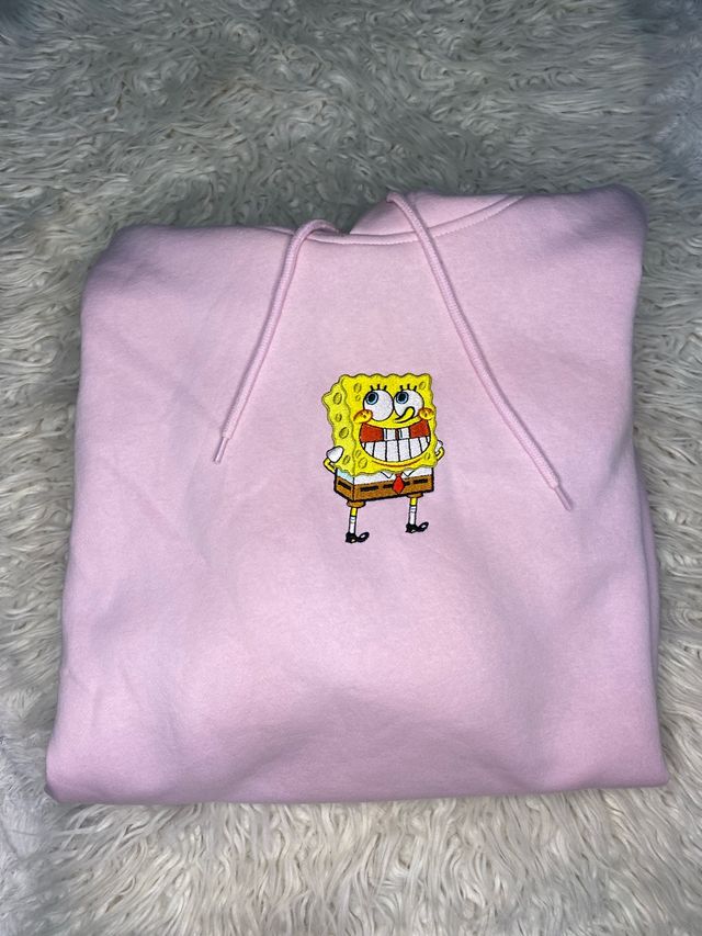 Sudadera Bob Esponja H&M Talla L Rosa