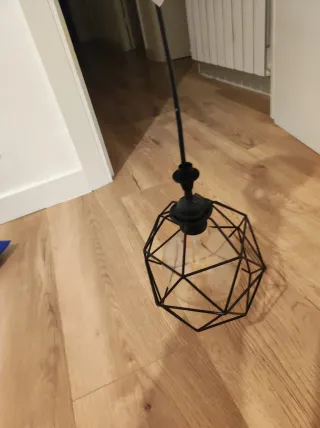 3 Lámparas Colgantes Jaula Negra