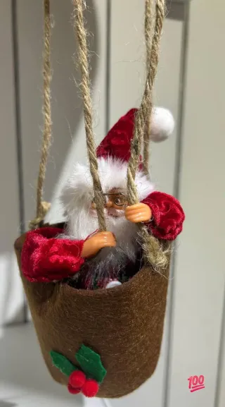 Mongolfiera Natale Tessuto Rosso Tartan