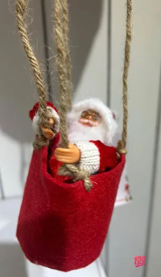 Mongolfiera Decorativa Natale Rossa e Bianca