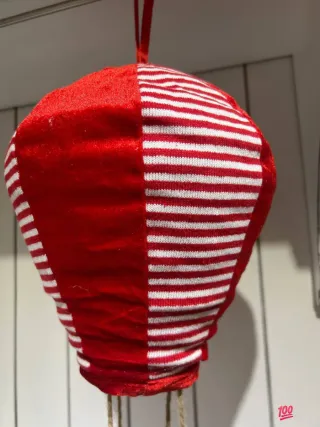 Mongolfiera Decorativa Natale Rossa e Bianca