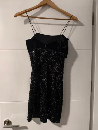 Vestido fiesta lentejuelas negro