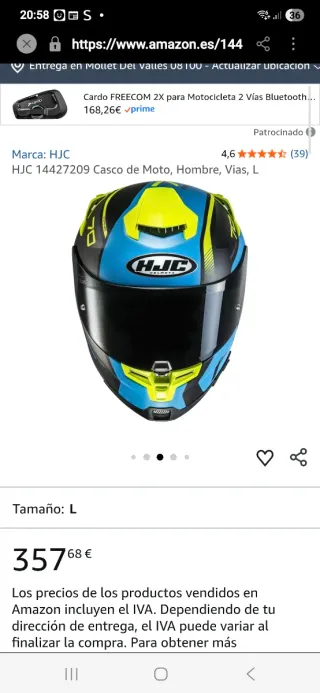 Casco HJC 14427209 Talla M Como nuevo.