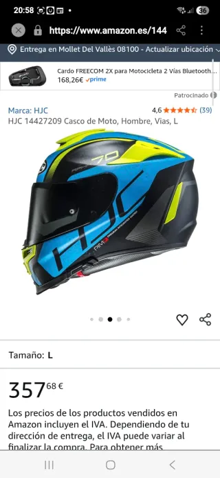 Casco HJC 14427209 Talla M Como nuevo.