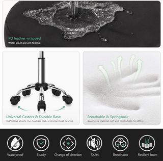 Taburete giratorio con ruedas ajustable