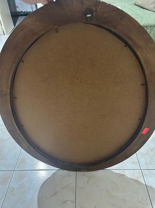 Espejo Ovalado Antiguo Madera Oscura