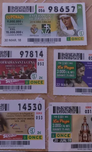 Colección cupones ONCE motivos religiosos