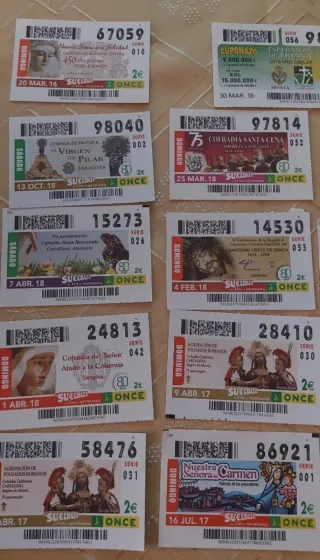 Colección cupones ONCE motivos religiosos