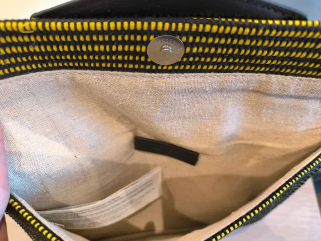 Bolso de mano Mango negro y amarillo