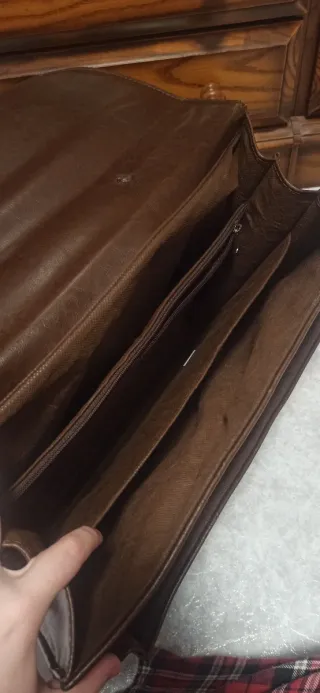 Maletín antiguo cuero marrón
