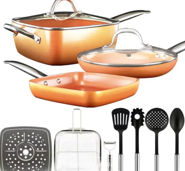 Juego Sartenes 12 Piezas Inducción Aluminio