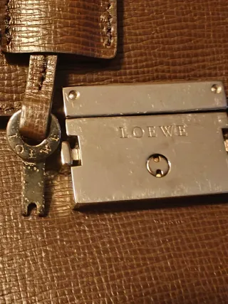 Maletín Loewe Piel Marrón Sin Uso