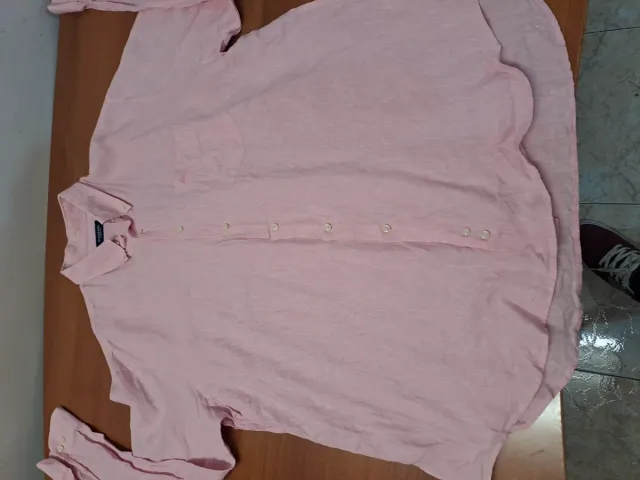 Camisa Burberry Manga Larga Rosa Hombre