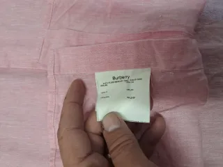 Camisa Burberry Manga Larga Rosa Hombre