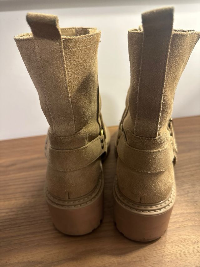 Botines ante beige talla 40