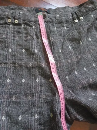 Pantaloni lana fantasia grigio/argento