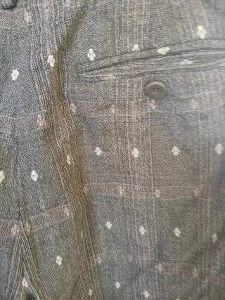 Pantaloni lana fantasia grigio/argento