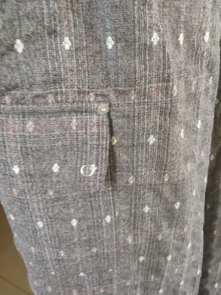 Pantaloni lana fantasia grigio/argento