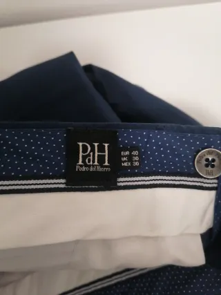 Pantalón Pedro del Hierro azul hombre 100% algodón