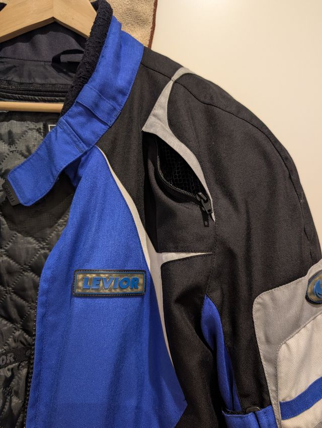 Cazadora Moto Levior Azul y Negra