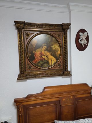 Cuadro antiguo marco dorado