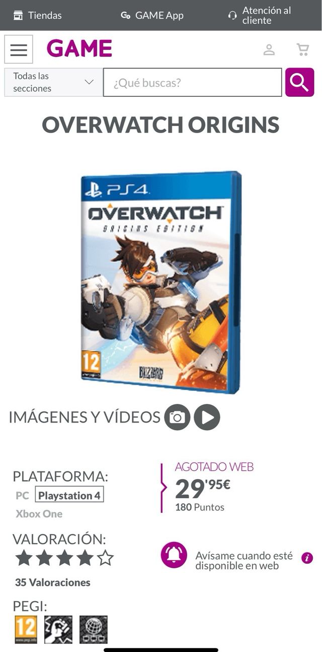 Juego Playstation 4 OVERWATCH Origins Edition 5€