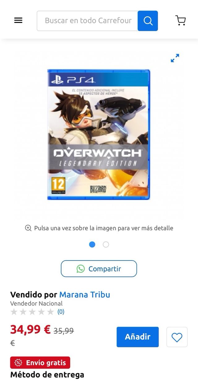Juego Playstation 4 OVERWATCH Origins Edition 5€