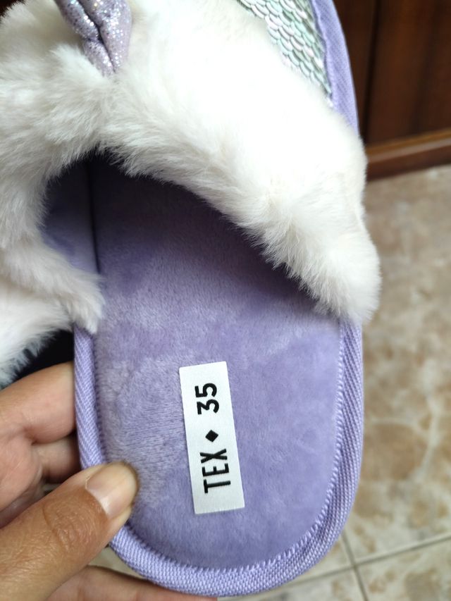 Pantuflas lentejuelas niña talla 35 