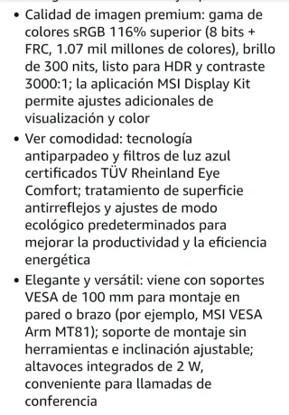 Monitor MSI Pro MP341CQ 34 Curvo Blanco