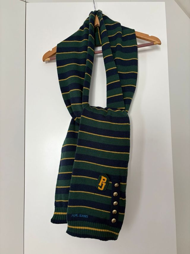 Bufanda Pepe Jeans rayas verde y azul