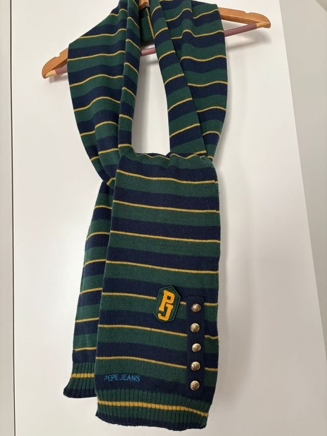 Bufanda Pepe Jeans rayas verde y azul