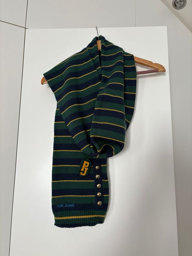 Bufanda Pepe Jeans rayas verde y azul