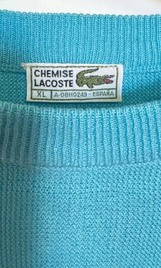 LACOSTE JERSEY OVERSIZE VINTG HOMBRE MUJER XL TURQ
