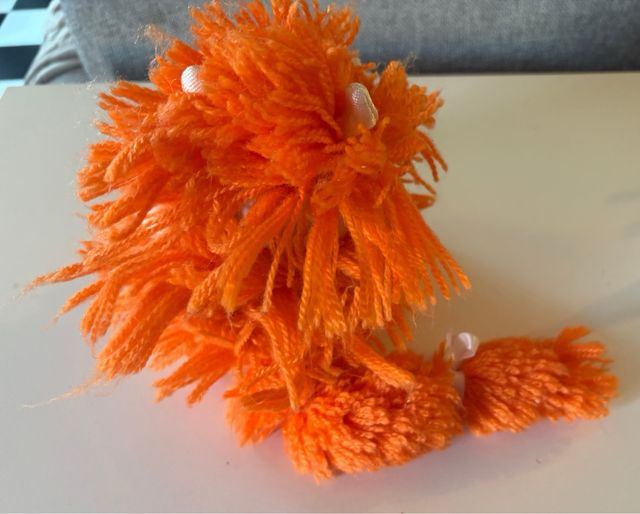 Peluche vintage gatto arancione e bianco