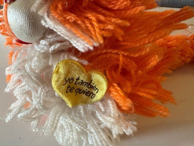 Peluche vintage gatto arancione e bianco