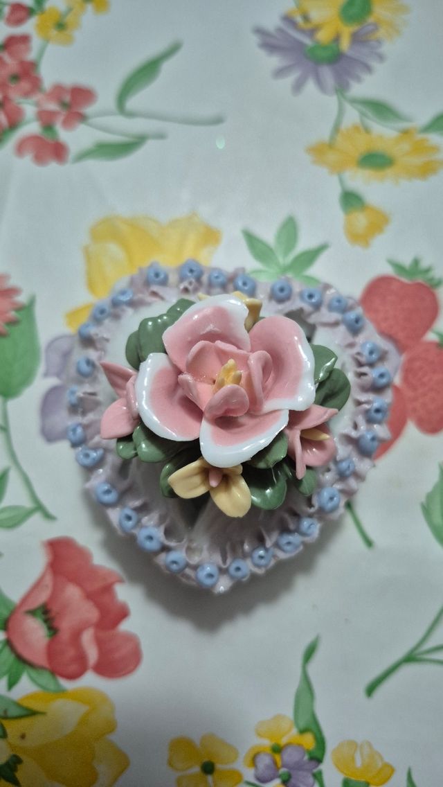 Joyero Corazón Flores Rosa