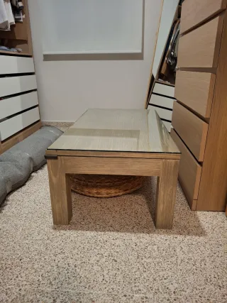 Mesa de centro bambú y cristal