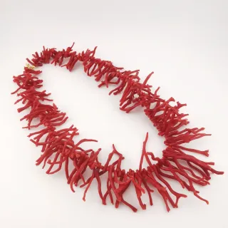 Collana Frange di corallo rosso del Mediterraneo 