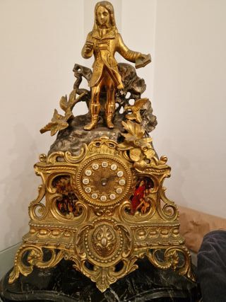 Reloj Antiguo Dorado Estilo Napoleón III