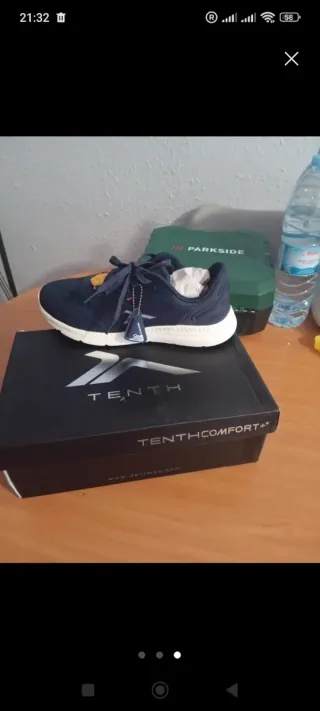 Zapatillas deportivas hombre azul y blanco