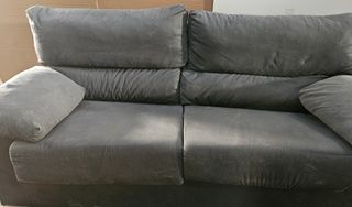 Sofá 2 plazas gris tela