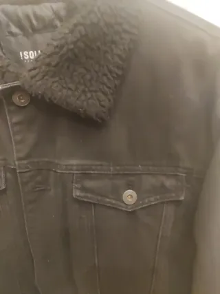 Chaqueta vaquera negra con borreguito T L