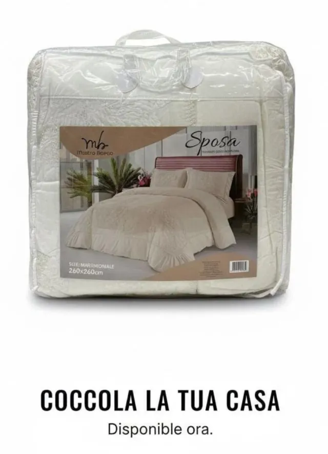 Trapunta Matrimoniale Amarsi Ricamata