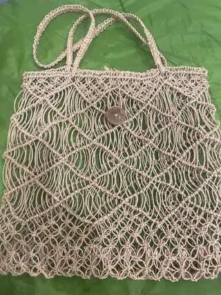 Bolso de rafia beige con asas marrones LOTE DE 2