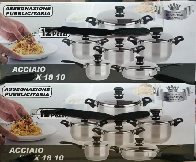 Set Pentole 12 Pezzi Acciaio Inox