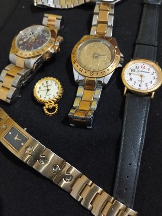 Lote de relojes de oro y plata