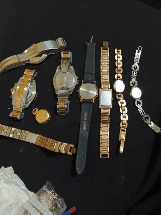 Lote de relojes de oro y plata